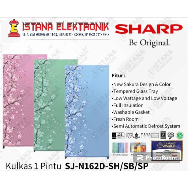 KULKAS SHARP 1 PINTU SJ-N162D-SH/SB/SP