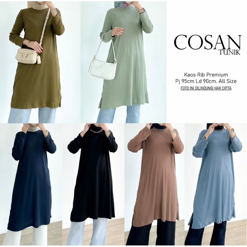 Tunik Polos Cosan Molli Rib Babyterry