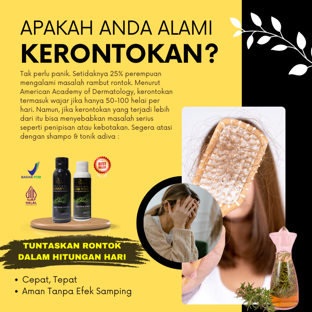 PENGHILANG UBAN PALING AMPUH, SHAMPO & TONIK ADIVA