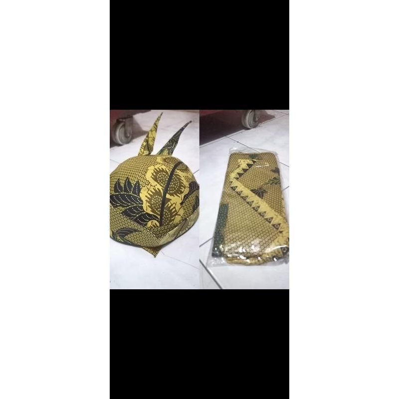 setelan set udeng Surabaya blangkon khas Surabaya cak Gringsing motif Gringsing cak asli surabaya