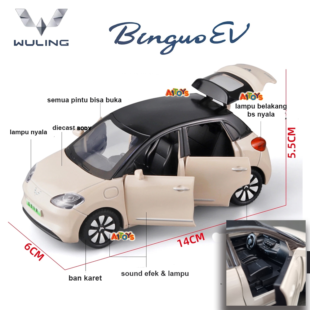 Diecast mobil Wuling Bingo Miniatur Wuling Binguo  mainan mobil Wuling Bingo mainan diecast mobil BY