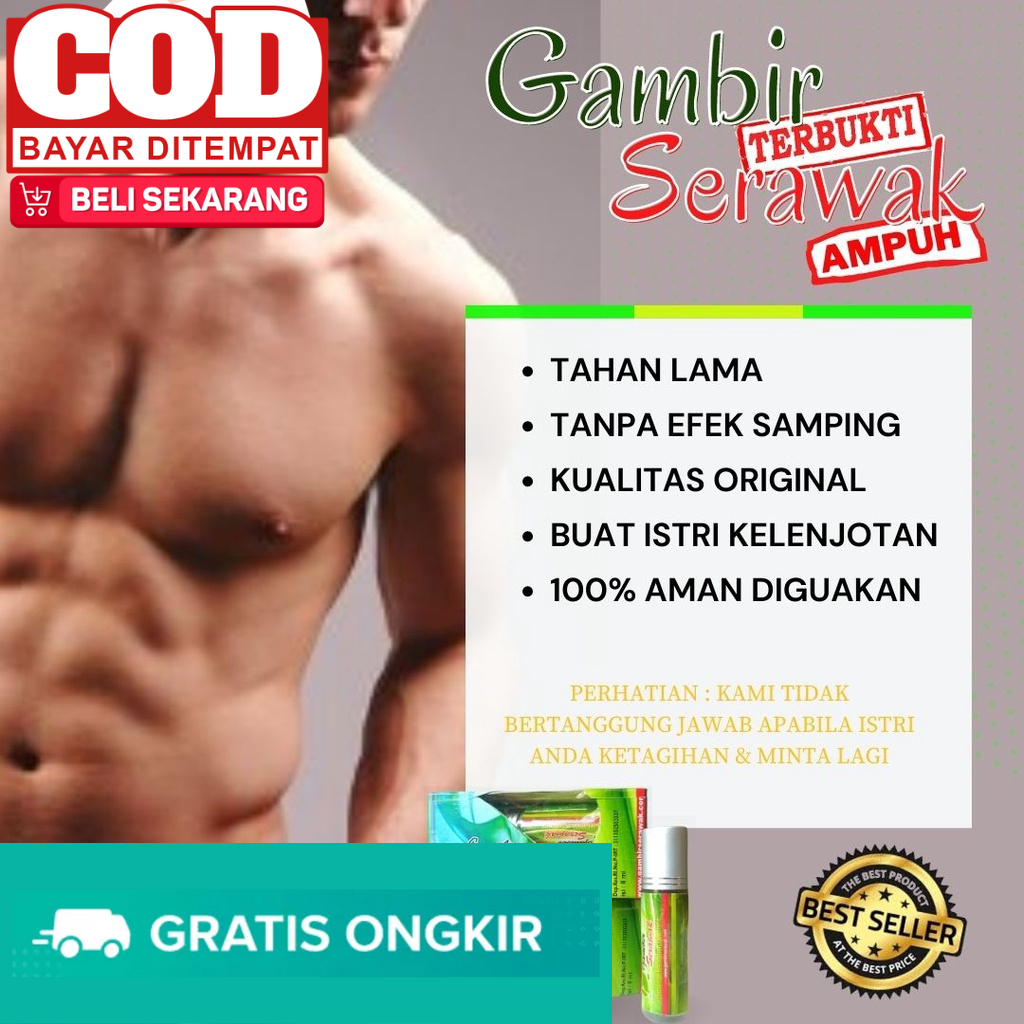 Obat oles pria tahan lama Gambir Serawak Malaysia original Roll-on ampuh asli PRIVASI AMAN