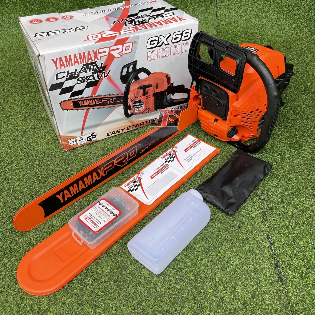 Gergaji Kayu Chainsaw 22 inch Yamamax Pro Gx 58 Mesin Gergaji Potong Kayu Pohon