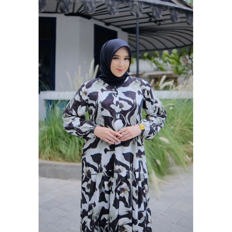 Labella by ANJANISTORE terbaru/daily outfit by labella/home dress labella/gamis twill uniqlo ori/