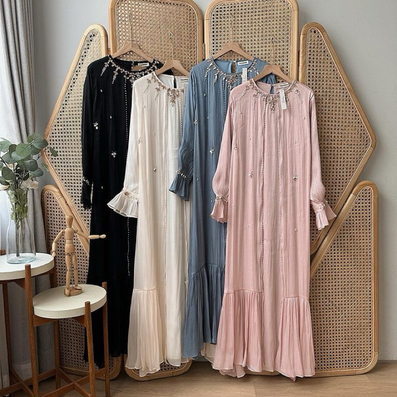 Aira Dress by Oclo | Dress shimmer wanita raya collection gamis lebaran