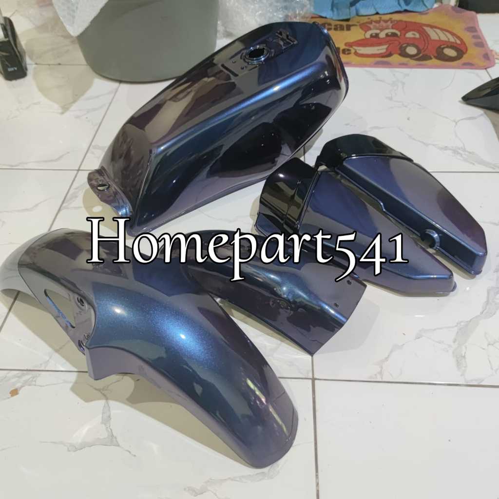 PAKET TANGKI TENGKI RX KING SET BOK AKI + SPAKBOR DEPAN BELAKANG RXKING BUNGLON BIRU LEMBAYUNG