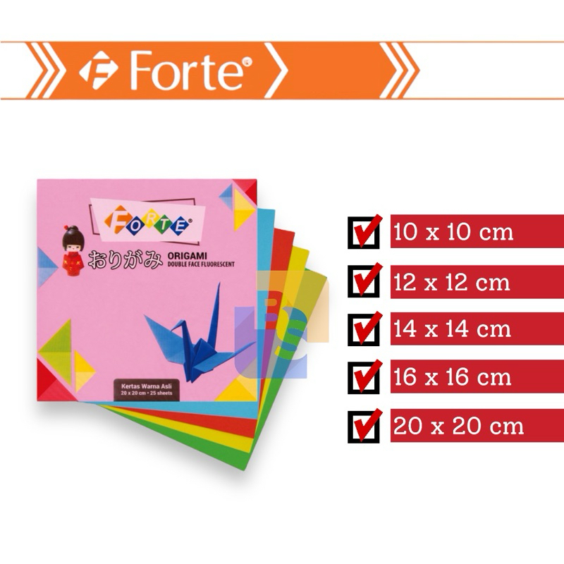 

FORTE Kertas Lipat Origami 2 sisi - 25 Lembar