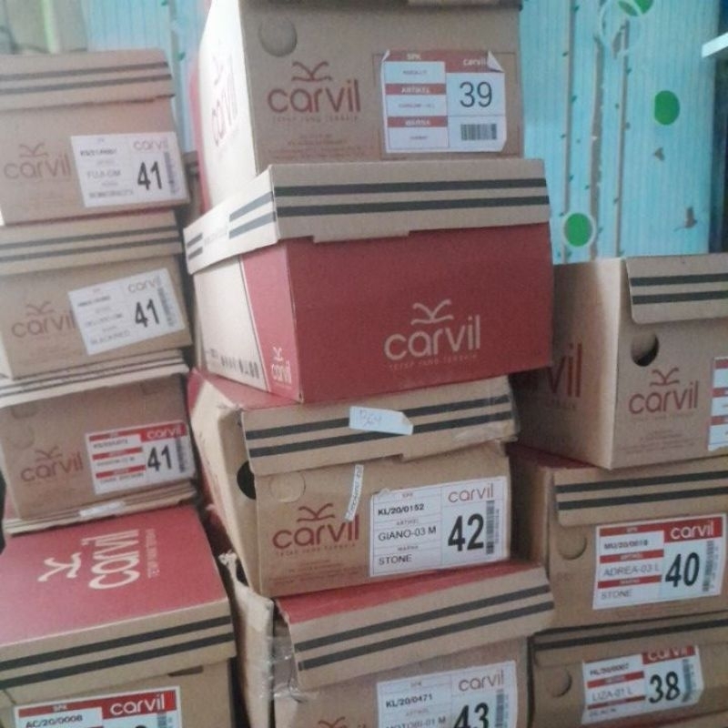 Nota Obral Sandal Carvil ori cewe 75k