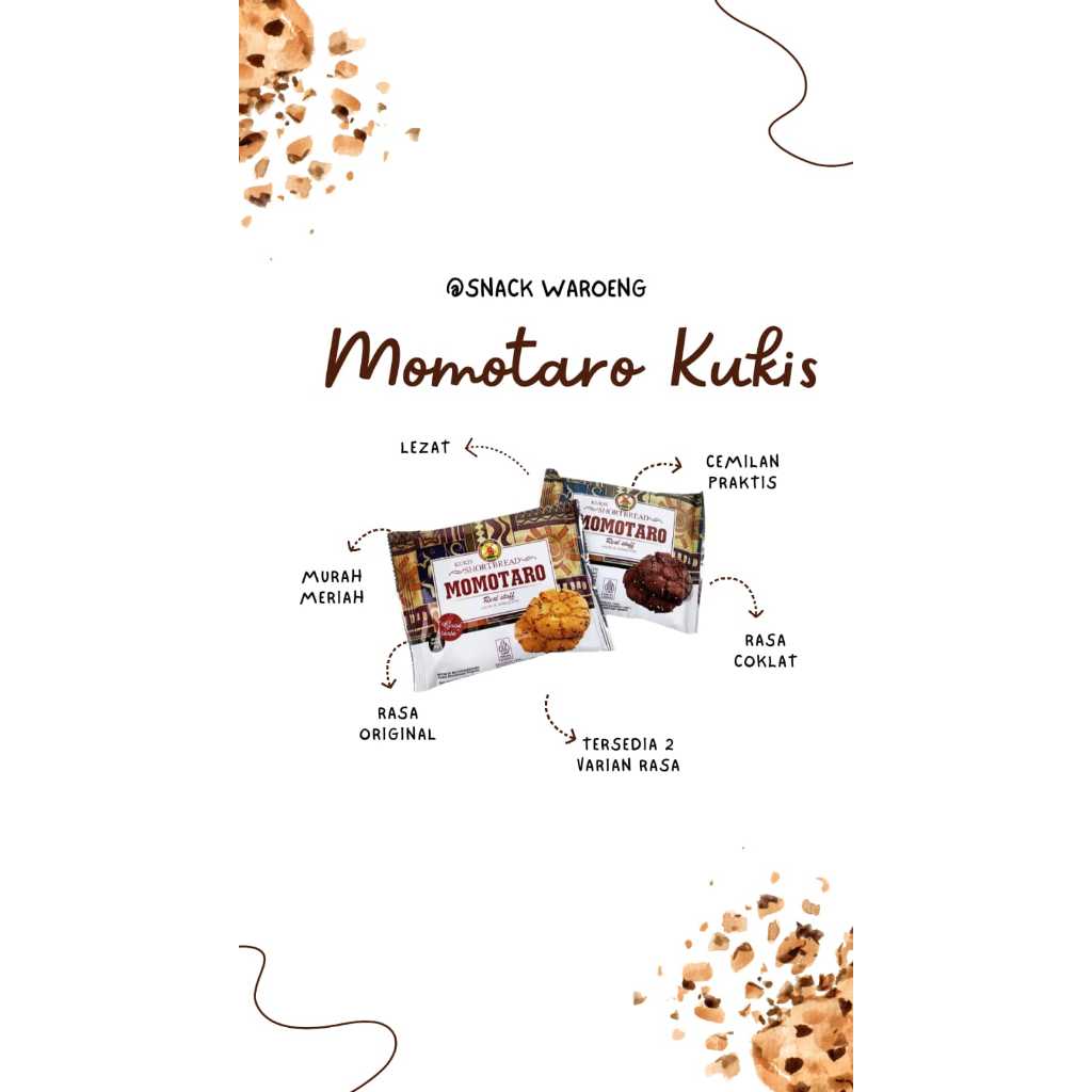 

Momotaro Kukis | Kukis Kering Rasa Original/Cokelat 45gr | Snack Murah