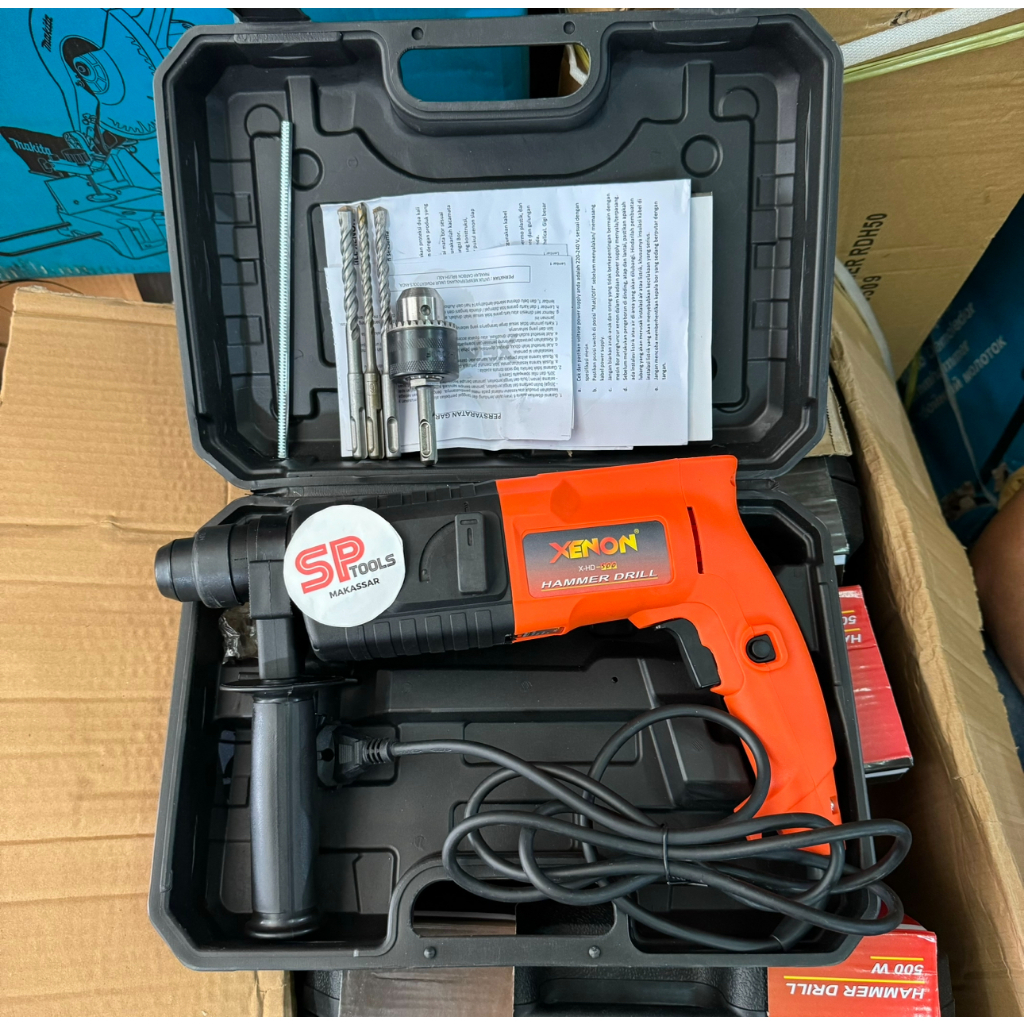 MESIN BOR BOBOK BETON TEMBOK SDS PLUS HAMMER DRILL 20MM XENON X-HD500