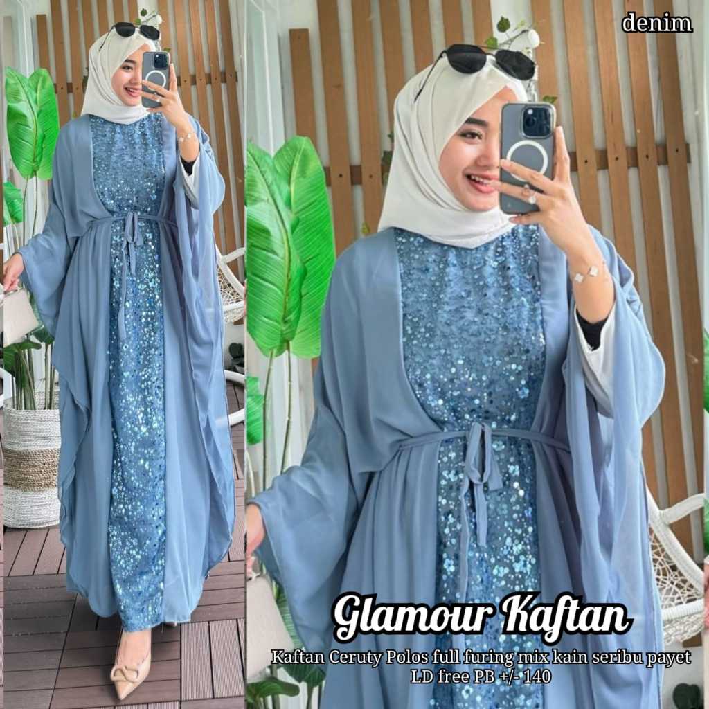 Kaftan Ceruty Bebydoll Kain Seribu Payet // Glamour Kaftan