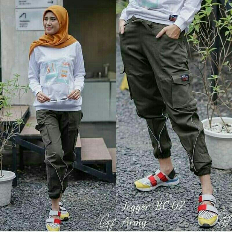 Celana Dewasa Jogger Cargo Twill Zipper Gyl Authentic Ori