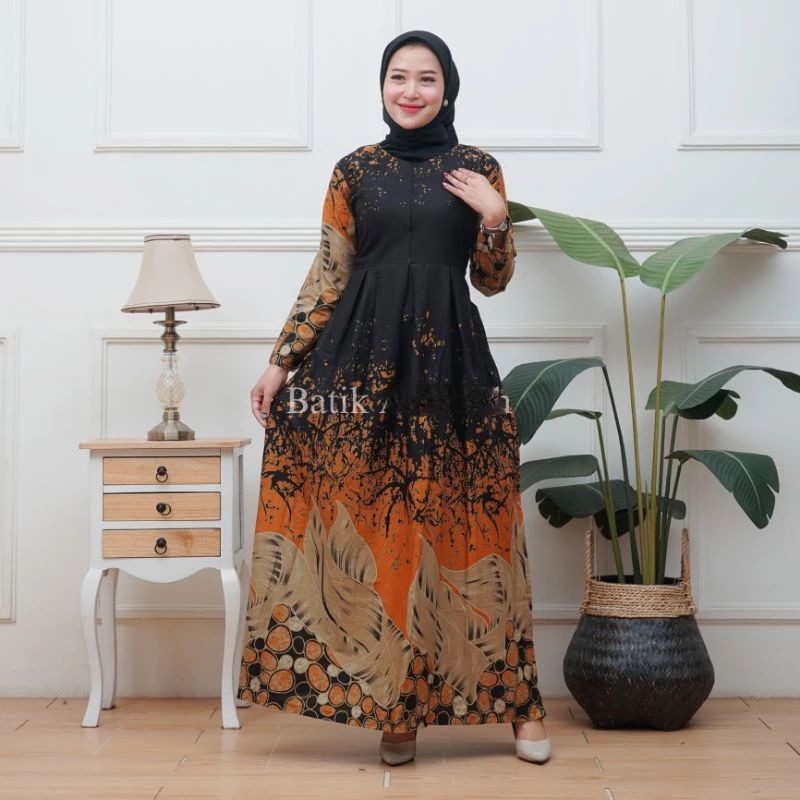 Gamis Batik Jumbo Ld120 Ld130 Ld140 Ld150