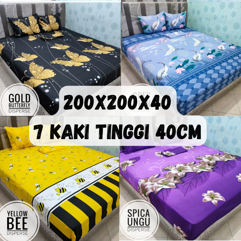 Sprei 200x200 tinggi 40cm | Sprei 200x200x40 | Sprei 7 kaki | Sprei ukuran 200 tinggi 40 cm