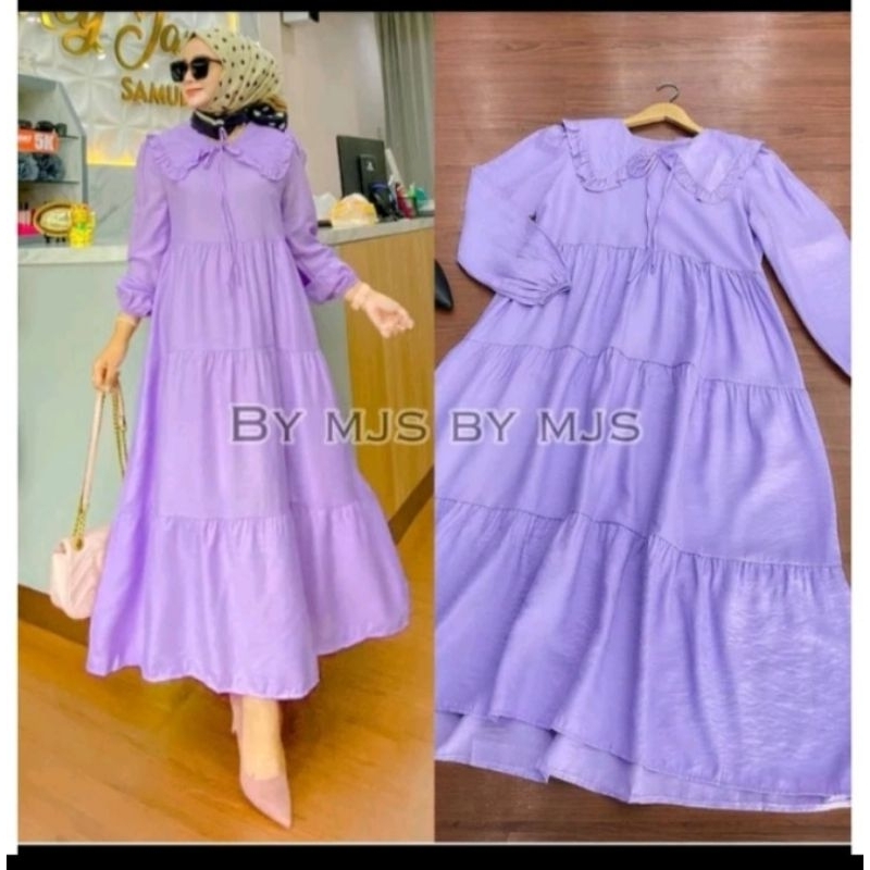GCP_Gamis Katun twill premium Ungu lilac Busui Ld 110