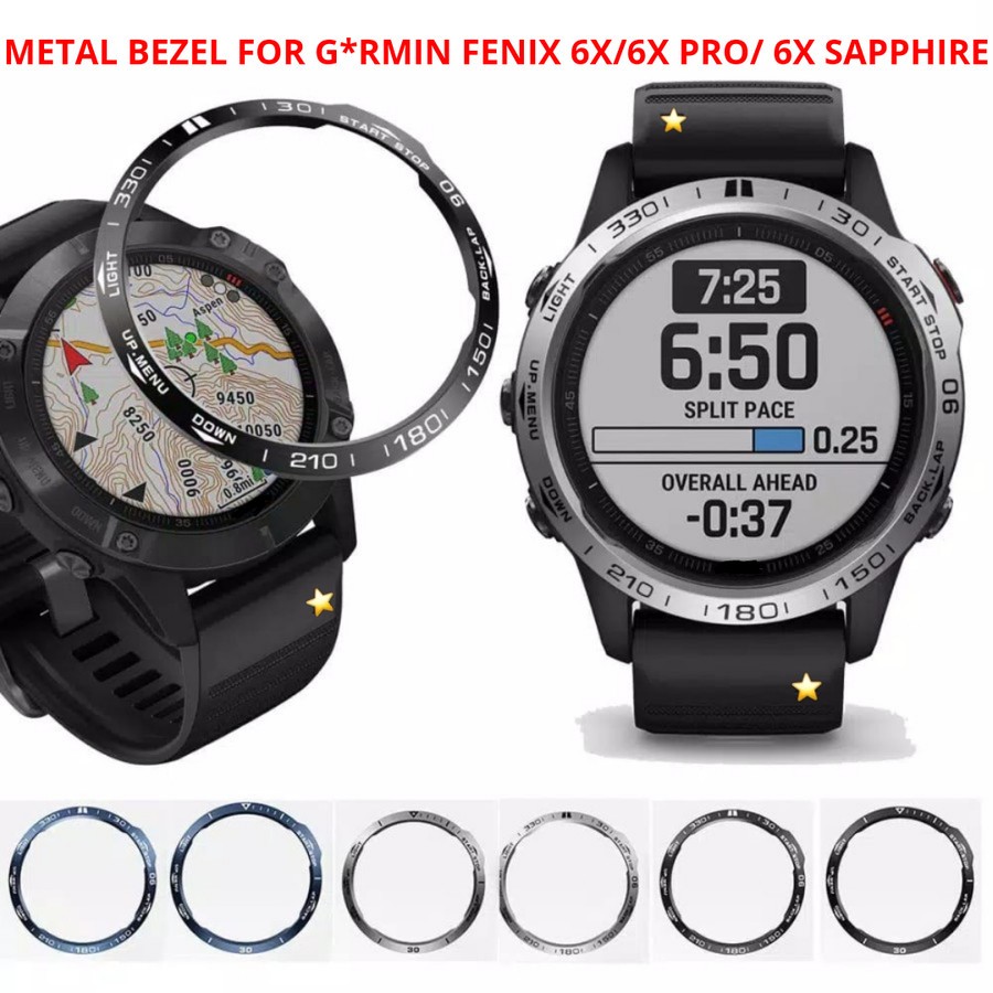 Metal Bezel ring casing case Compatible untuk Garmin Fenix 6X 6x Pro STAINLESS STEEL besi