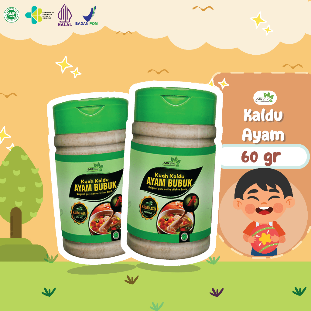 

SANFOOD BRILIAN Kaldu Kuah Ayam Chicken Seasoning NON Gula Garam, NON Pengawet, NON MSG