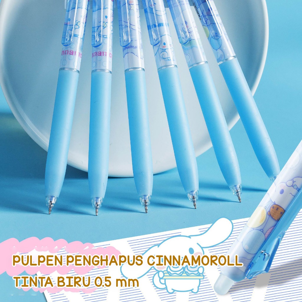 

GEMILANG - PULPEN PENGHAPUS CINNAMOROLL 1218 1850 TINTA BIRU 0.5MM | PEN TINTA BIRU | PEN PENGHAPUS | PEN CINNAMOROLL | CINAMORROL | CINAMOROL | ALAT TULIS SEKOLAH