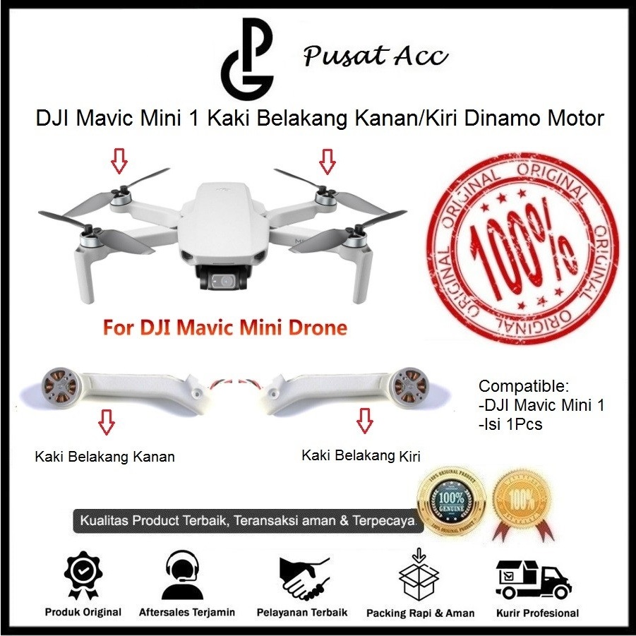 DJI Mavic Mini 1 Kaki Belakang KANAN/KIRI Arm Original for Mavic Mini Kaki Rear Right/Left Dinamo Mo