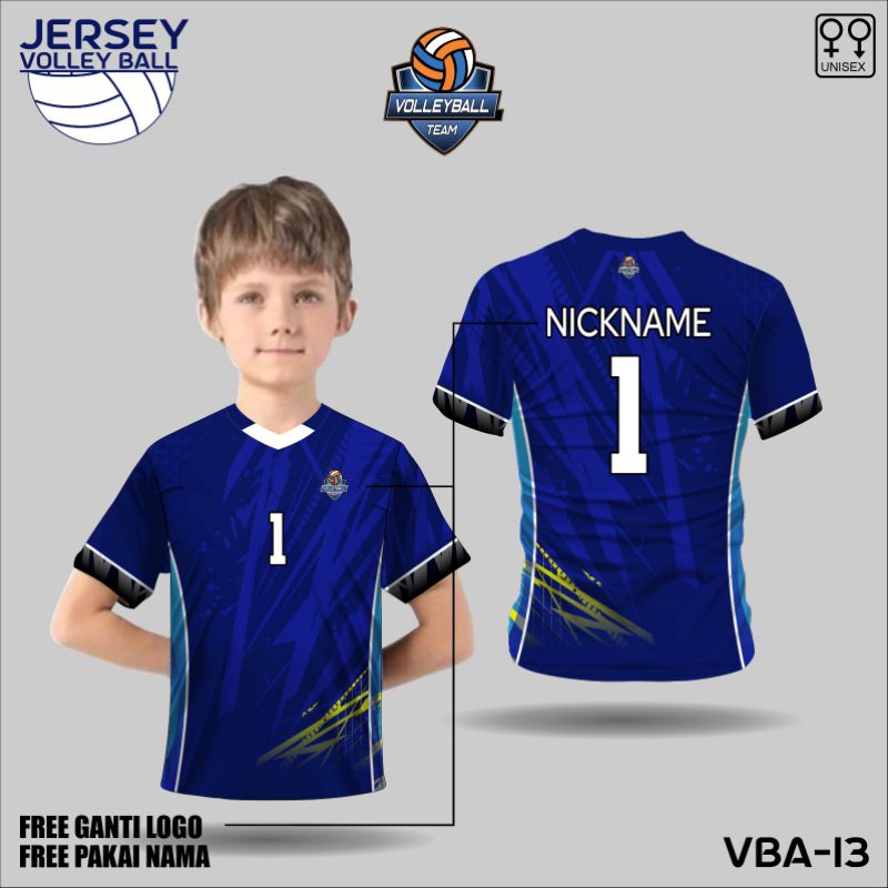 jersey voli anak kaos volly anak baju olahraga voli free custom