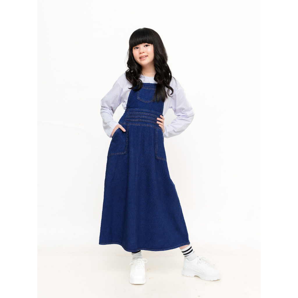 MOLDING - Overall Rok Anak jeans Model garis3 - 89060