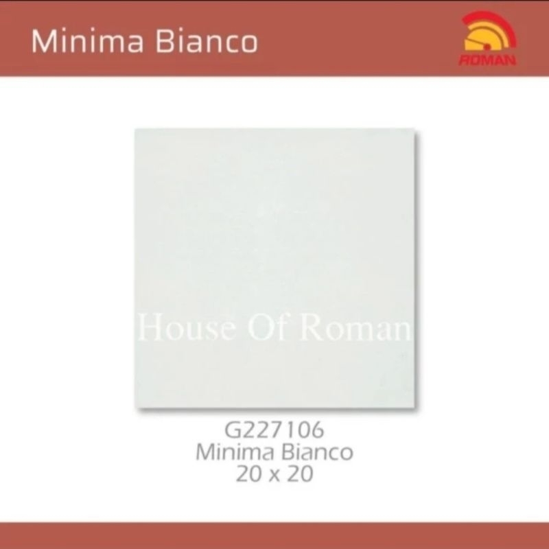 Roman Keramik 20x20 G227106 Minima Bianco / Keramik Putih Semi Gloss / Keramik Dinding Kitchen Resto