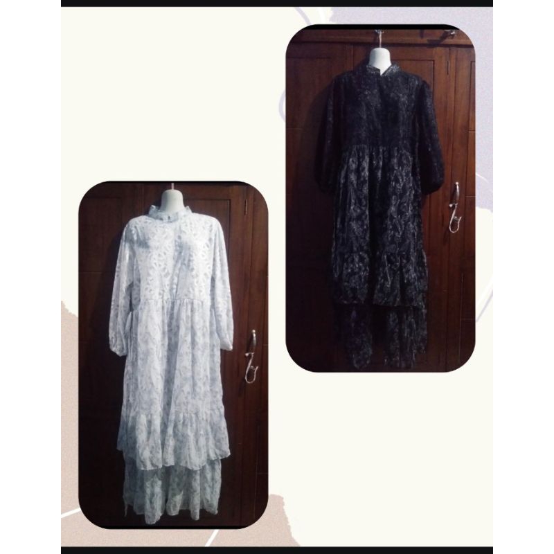 GAMIS CERUTY MIX BRUKAT PREMIUM ORIGINAL NELS BUTIK / GAMIS PESTA /GAMIS MEWAH / GAMIS CERUTY PREMIU