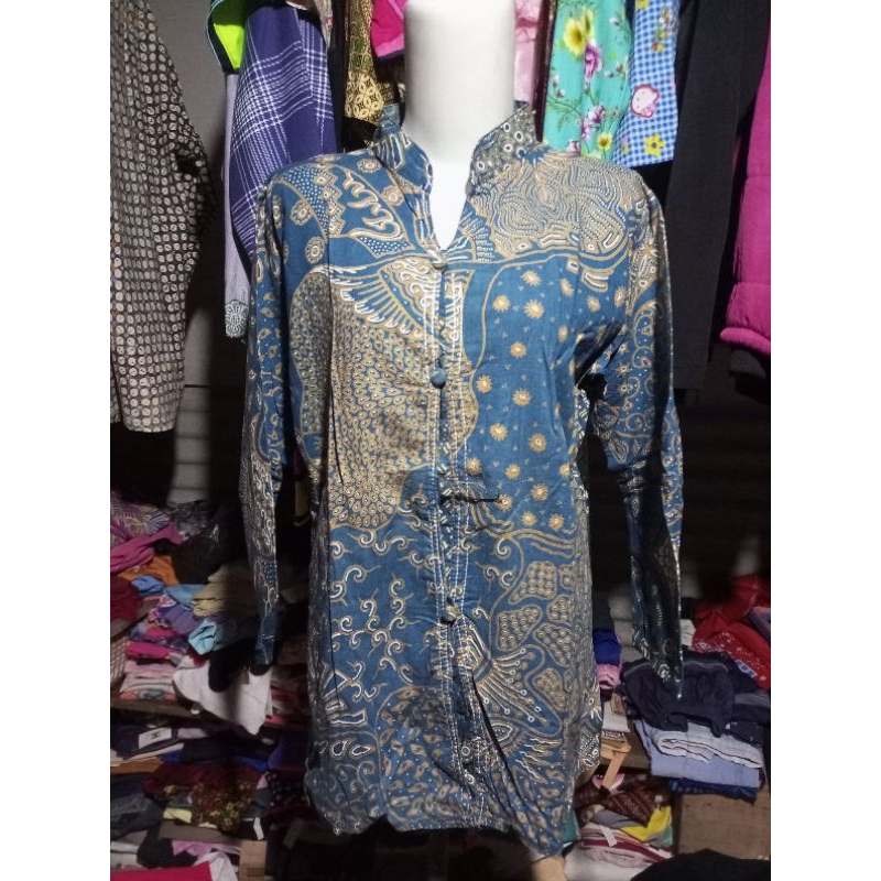 blouse batik wanita lengan 7/8 prelov ld 100 ats a458
