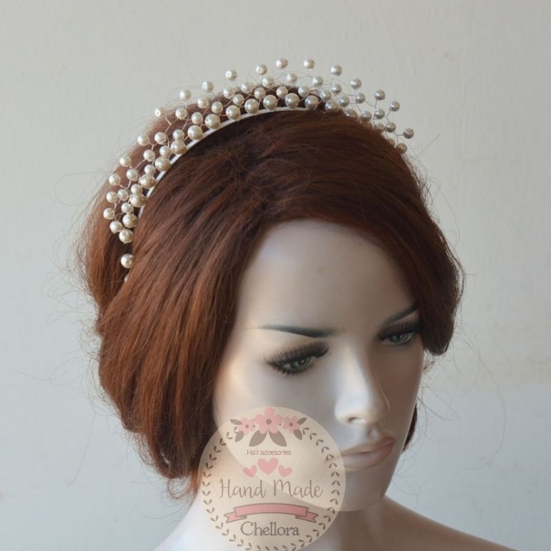 Mahkota bando tiara wedding bridesmaid hijab