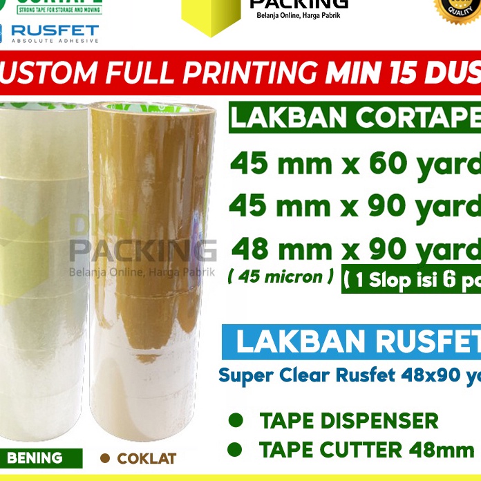 

Free Ongkir Lakban 48mm x 9yard CORTAPE Plakban Isolasi PREMIUM SELOP