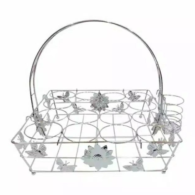 ART X74B TGM Rak Aqua Gelas  Keranjang Tempat Air Mineral Stainless Steel 16 Lubang