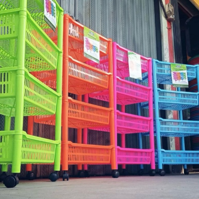 RAK KSB SERBAGUNA SUSUN 4 TEBAL / RAK SALON SUSUN 4 WARNA WARNI