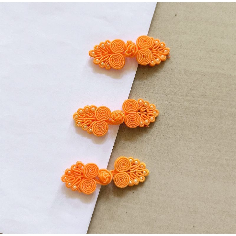 Kancing Shanghai Orange / Kancing Cina Oranye / Kancing Imlek /Kancing Shanghai model merak