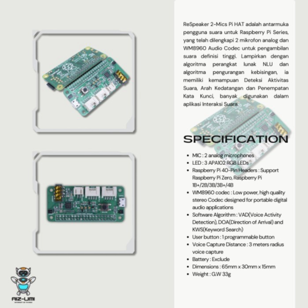 reSpeaker 2-Mics Pi HAT for Raspberry Pi Limited