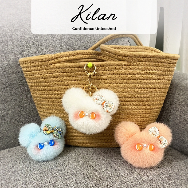 HUMAIRA Gantungan Kunci Pompom Bulu Hiasan Tas - CC011