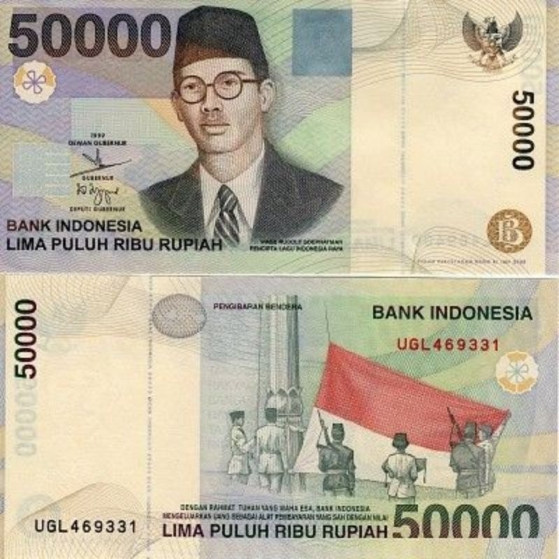 Uang Kuno 50000 Rupiah 1999 WR. Soepratman aUNC/UNC GRESS