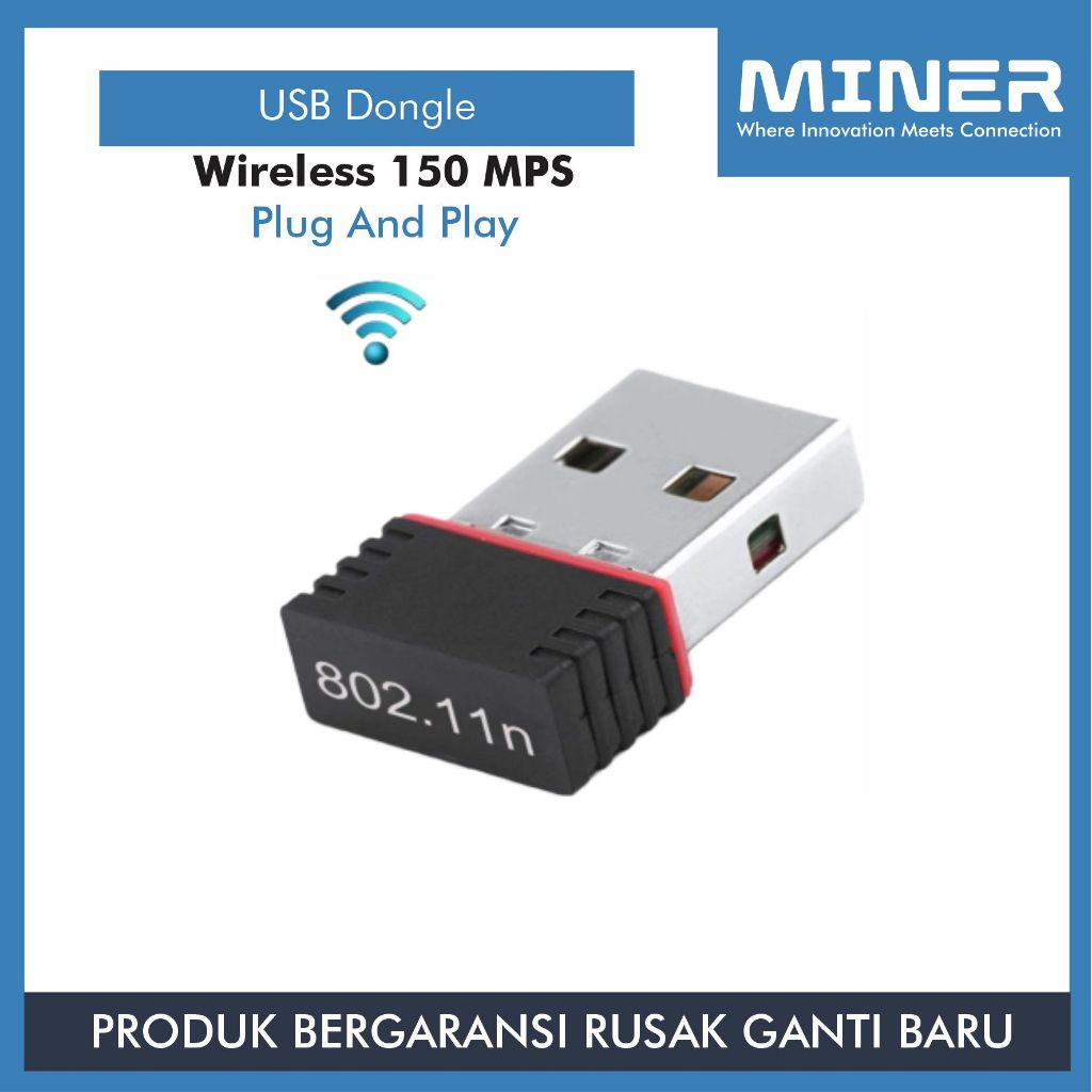 MINER Dongle Mini USB Wifi Wireless Kecepatan up to 150 Mbps Kualias Premium