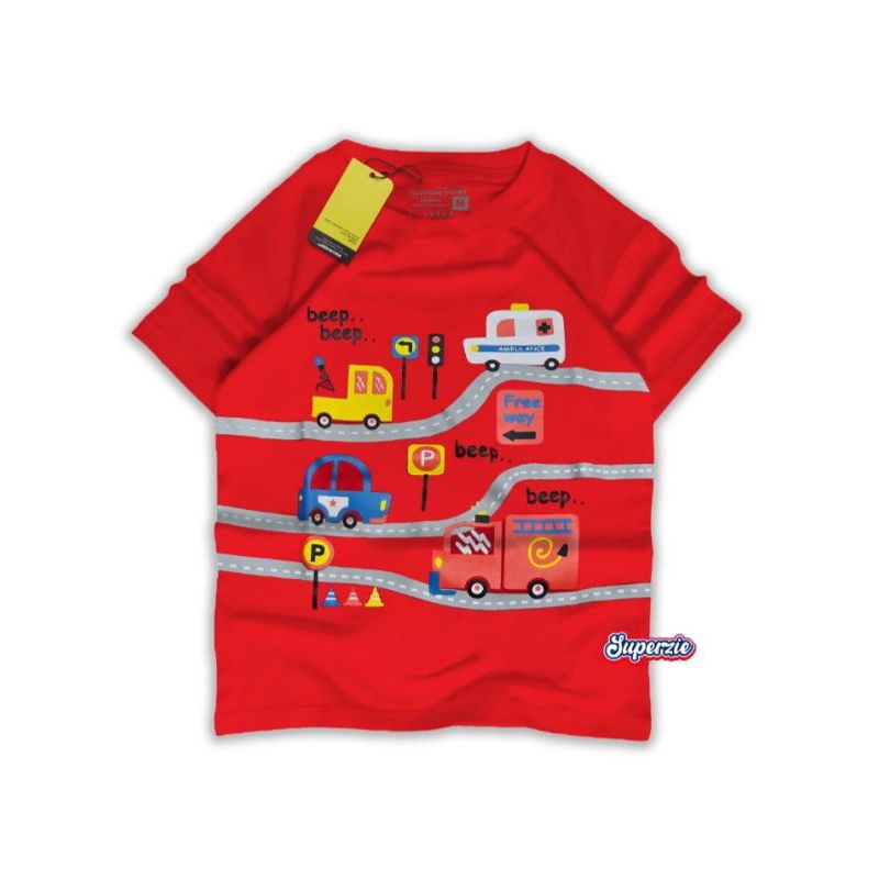 kaos anak laki laki mobil