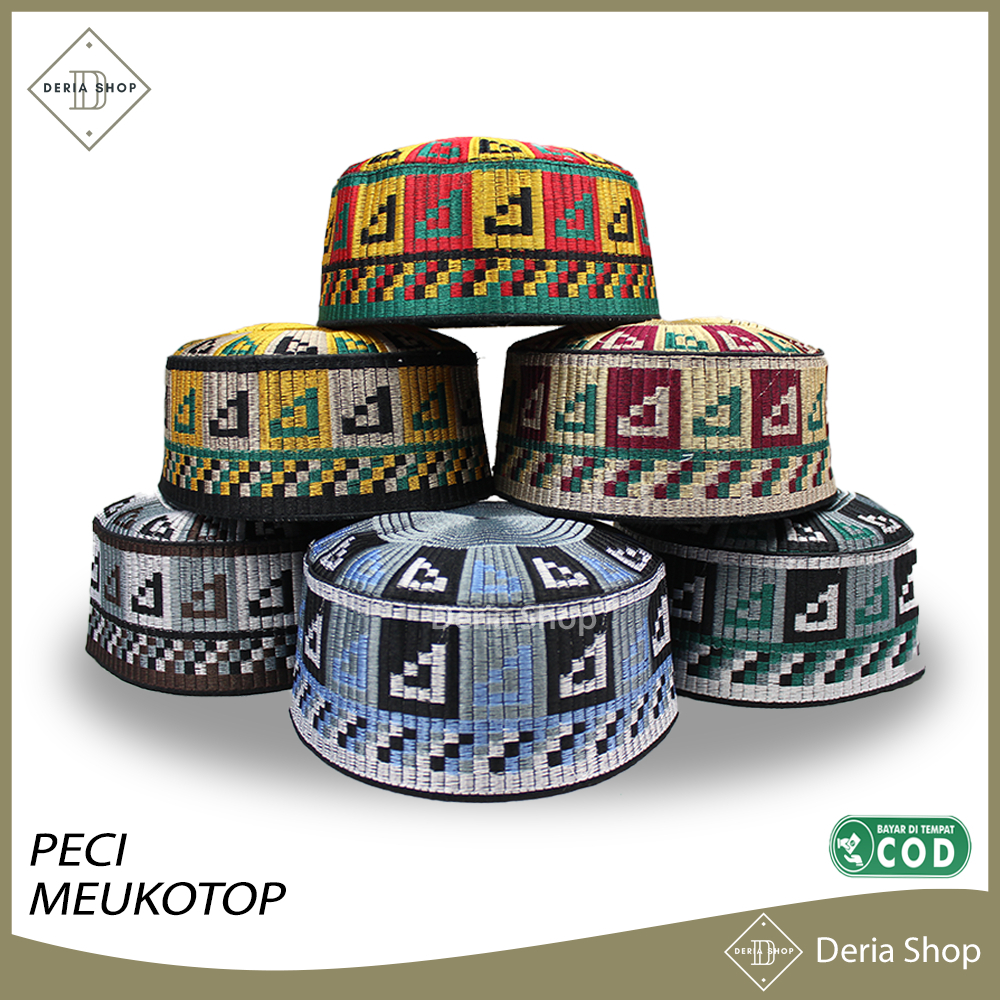 Peci Haji Meukeutop Aceh Teuku Umar Kopiah Sholat Pria Madinah Bone Kopyah Solat Santri Laki Dewasa 