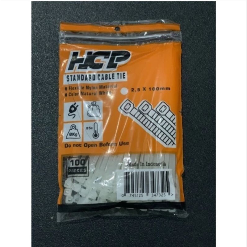 

Pengikat Kantong Plastik / KABEL TIS NYLON / Cable Ties HCP 10Cm isi 100