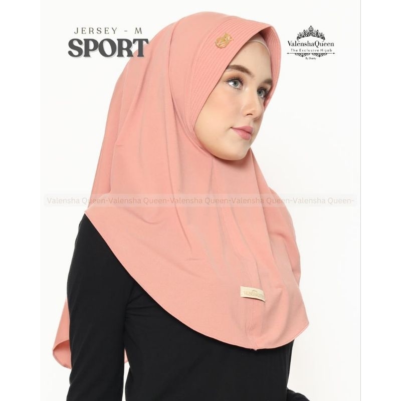 HIJAB SPORT SIZE M KERUDUNG JERSEY VALENSHA QUEEN TERBARU IKKA MEMEI