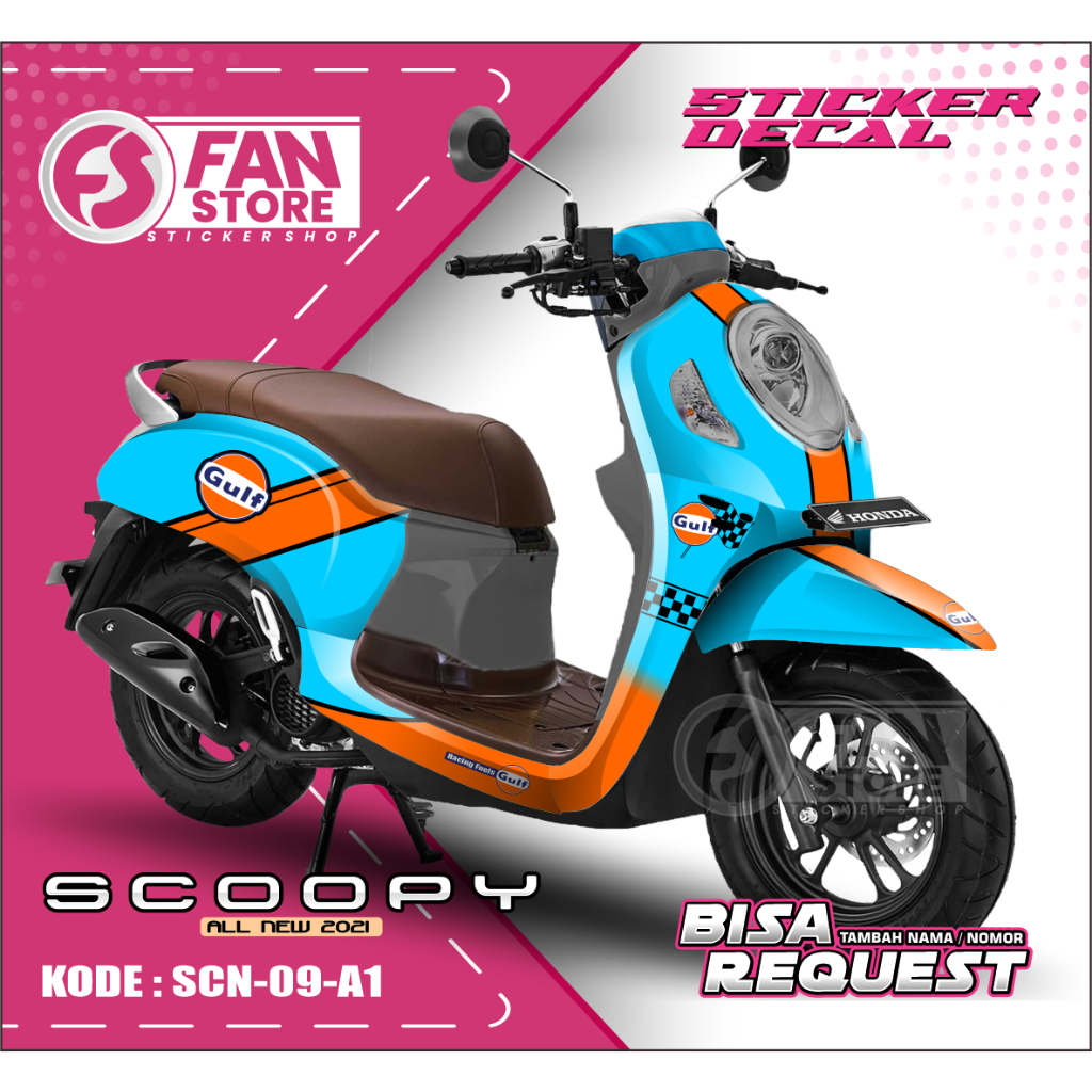 Decal Scoopy New Fi 2021 full body Full Blok - Sticker Decal Scoopy 2021 - Sticker Motor - KODE SCN