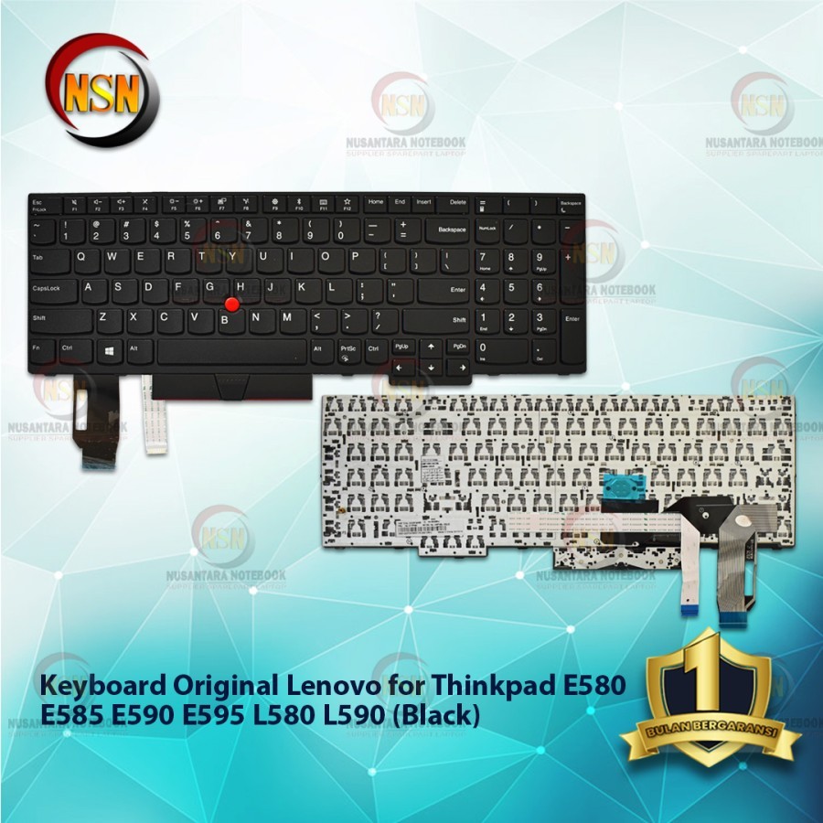 Keyboard Laptop lenovo ThinkPad E580 E590 L580 L590 T590 P52 P72 Black