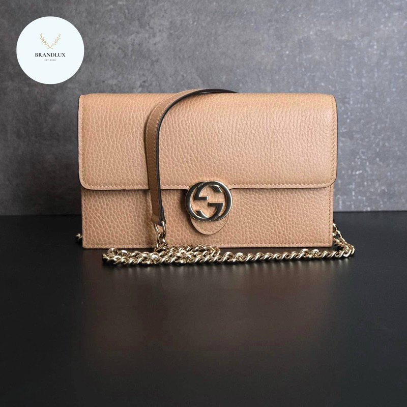 GUCCI Wallet On Chain / WOC  in Beige Nude Color LGHW