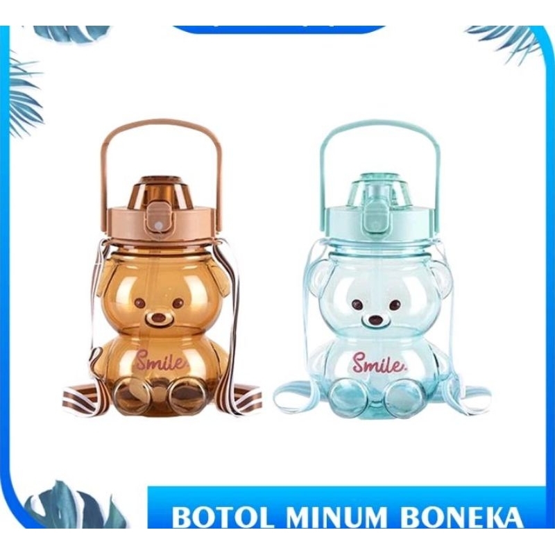 KETEL TEDDY BEAR, tempat air minum anak / Botol Minum Boneka  Gemoy ala Beruang Bening Pastel Motiva