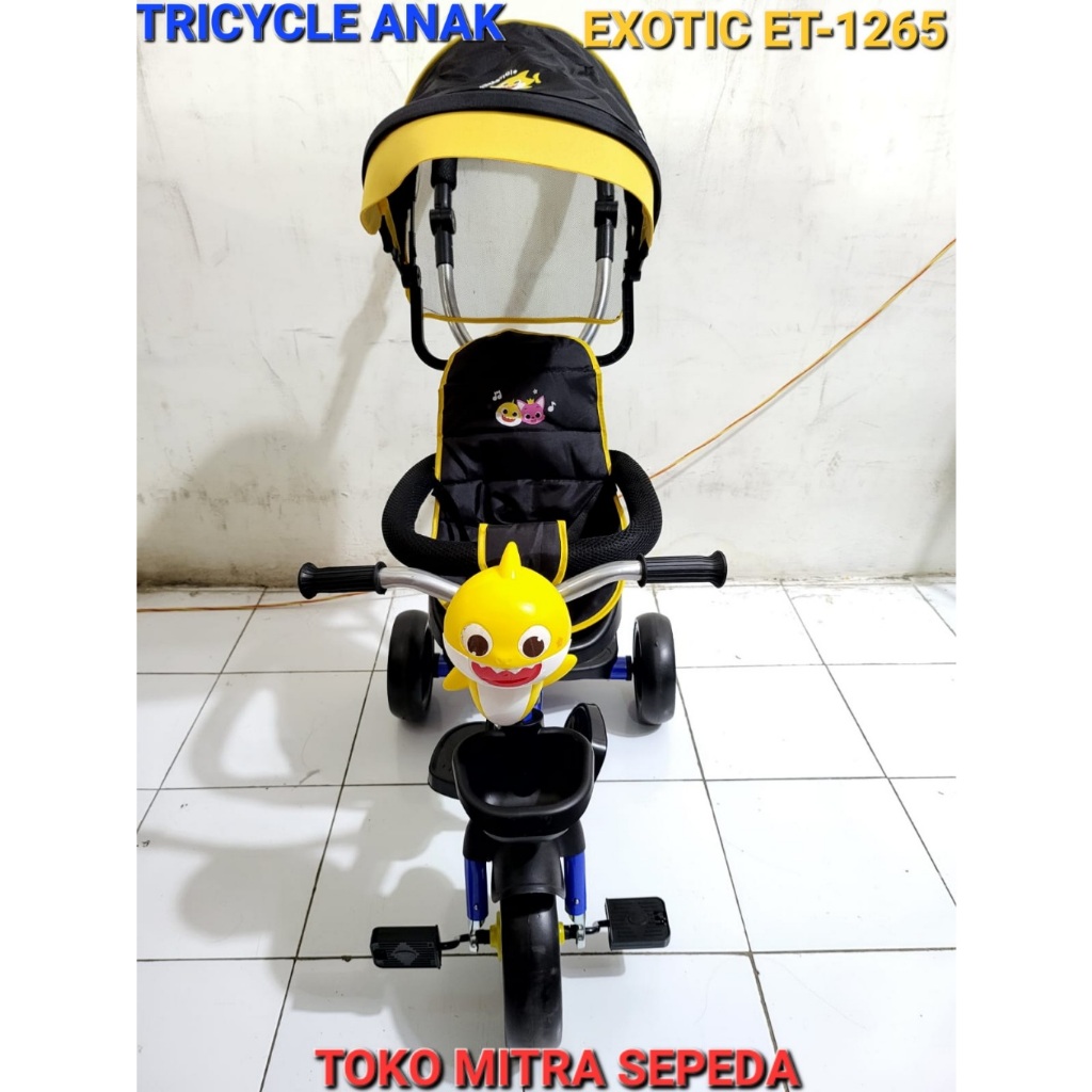Sepeda Anak Roda 3 Baby Shark Exotic 1265 Stroller Bayi Musik