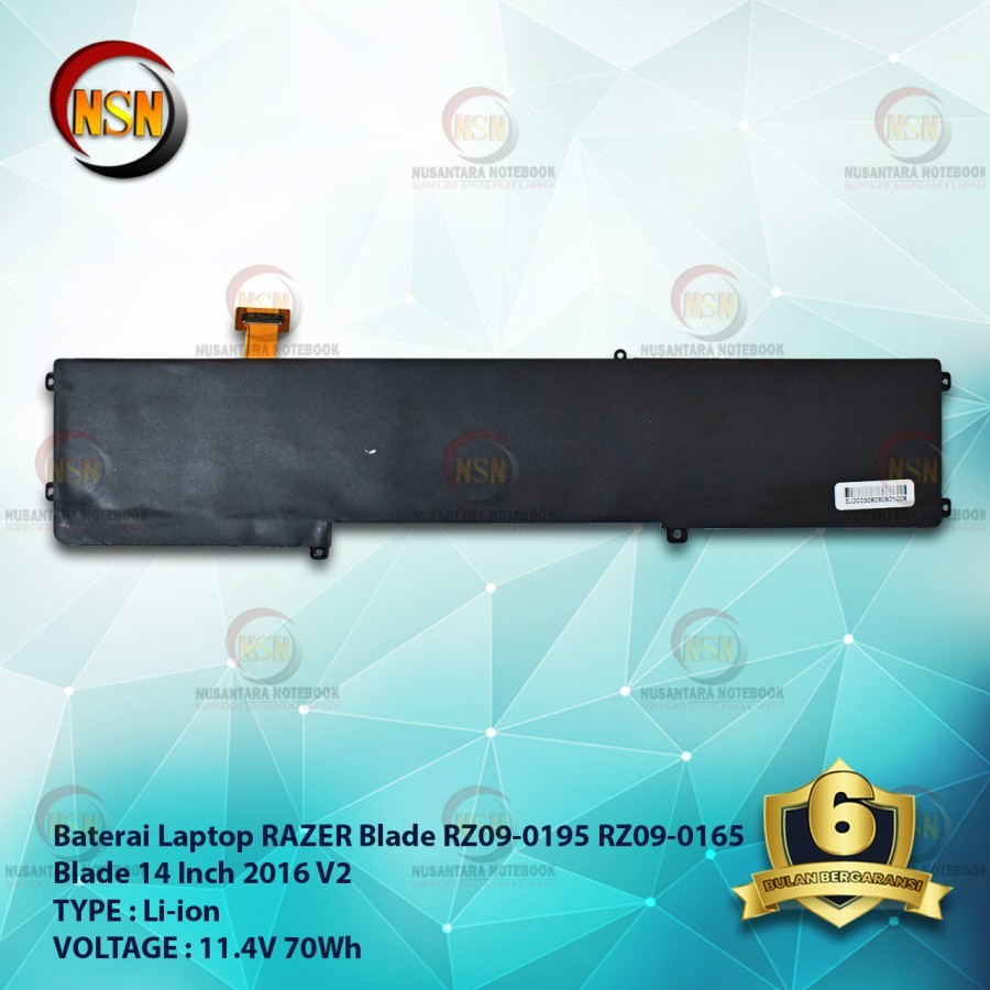 Baterai RAZER BLADE RZ09-0195 RZ09-0165 BLADE 14 INCH 2016 V2 BETTY 4