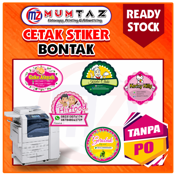 

CETAK STIKER MURAH A3+ / PRINT A3+ / STIKER CROMO / STIKER BONTAK / LABEL / KEMASAN/SUDAH DI CUTTING POLA