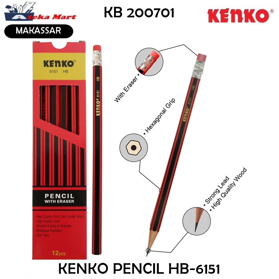 

KENKO Pensil Kayu HB/2B isi per lusin isi 12 pcs