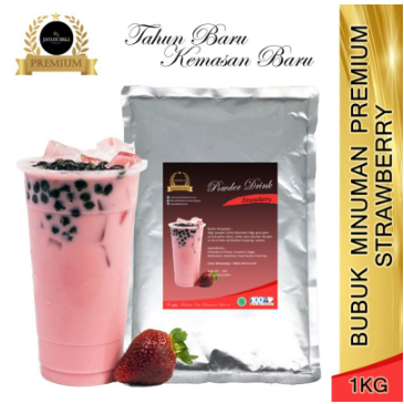 

Bubuk Minuman Strawberry 1 KG packing aman dan higienis terlaris